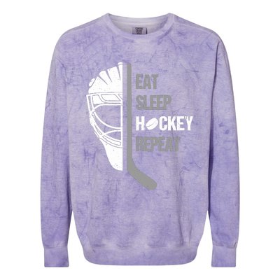 Lover Hockey Eat Sleep Hockey Repeat Christmas For Teen Colorblast Crewneck Sweatshirt