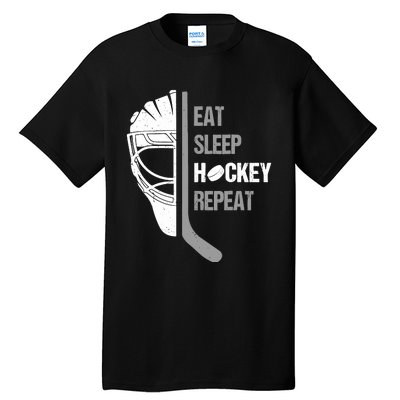 Lover Hockey Eat Sleep Hockey Repeat Christmas For Teen Tall T-Shirt