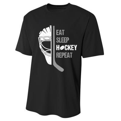 Lover Hockey Eat Sleep Hockey Repeat Christmas For Teen Performance Sprint T-Shirt