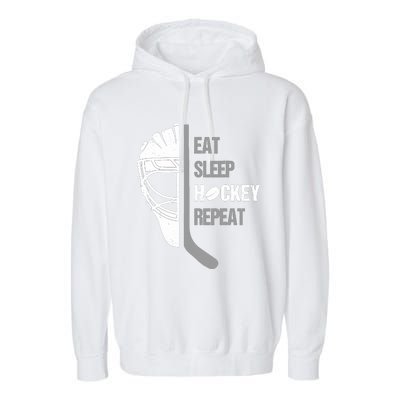 Lover Hockey Eat Sleep Hockey Repeat Christmas For Teen Garment-Dyed Fleece Hoodie