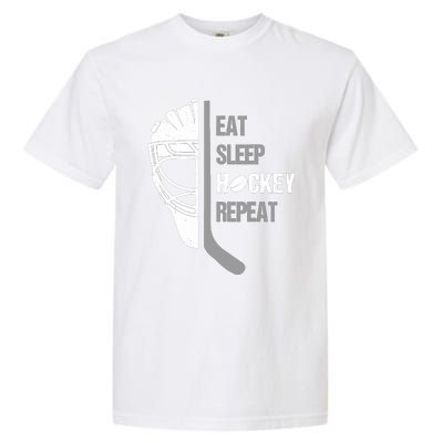 Lover Hockey Eat Sleep Hockey Repeat Christmas For Teen Garment-Dyed Heavyweight T-Shirt