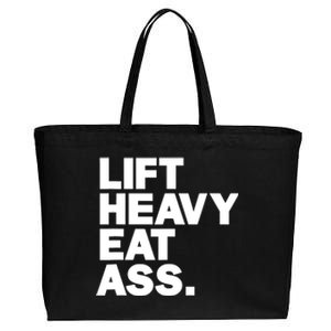 Lift Heavy Eat Ass Funny Adult Humor Workout Fitness Gym Cotton Canvas Jumbo Tote