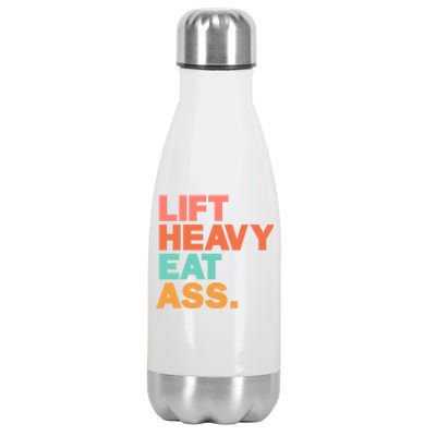 Lift Heavy Eat Ass Funny Adult Humor Workout Fitness Gym Stainless Steel Insulated Water Bottle