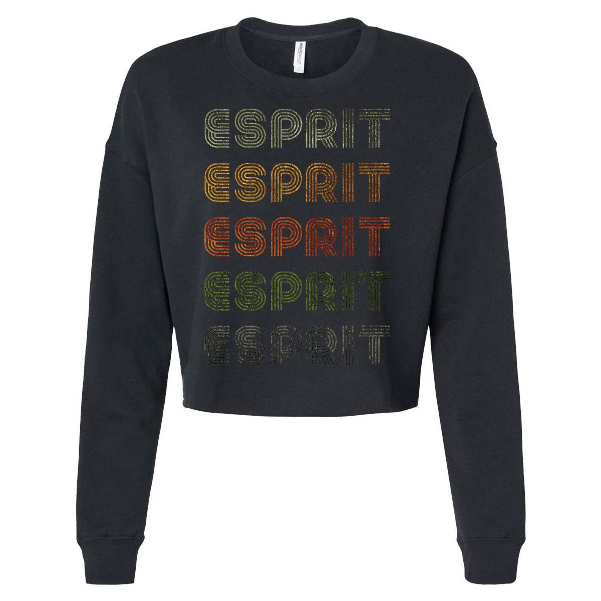 Love Heart Esprit Grunge Vintage Style Black Esprit Cropped Pullover Crew