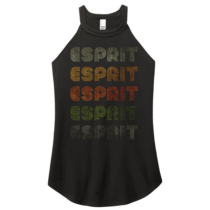 Love Heart Esprit Grunge Vintage Style Black Esprit Women's Perfect Tri Rocker Tank