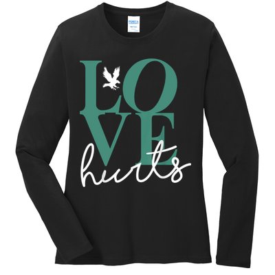 Love Hurts Eagle Retro Ladies Long Sleeve Shirt