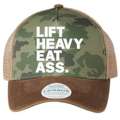 Lift Heavy Eat Ass Funny Adult Humor Workout Fitness Gym Legacy Tie Dye Trucker Hat