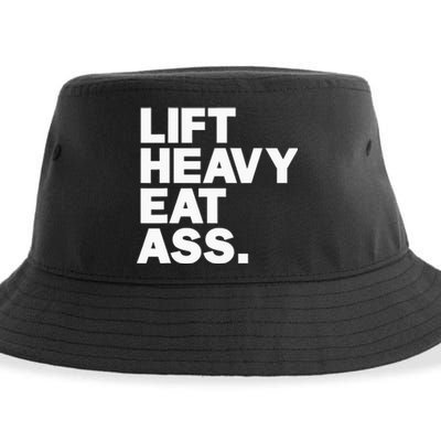 Lift Heavy Eat Ass Funny Adult Humor Workout Fitness Gym Sustainable Bucket Hat