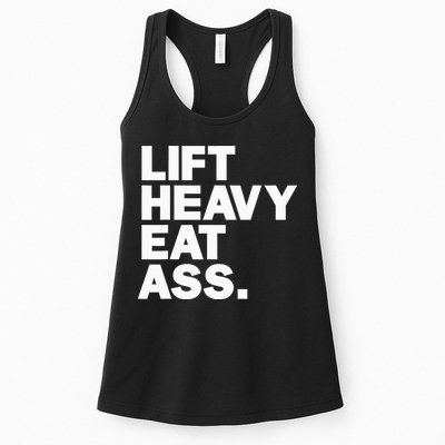 Lift Heavy Eat Ass Funny Adult Humor Workout Fitness Gym Womens Tank Top