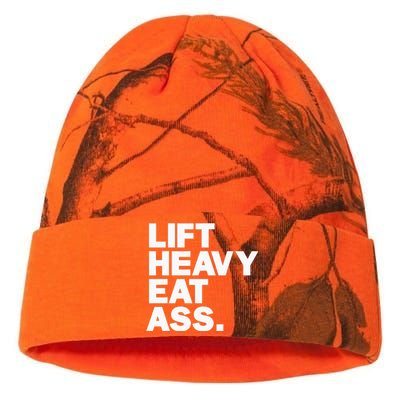 Lift Heavy Eat Ass Funny Adult Humor Workout Fitness Gym Kati Licensed 12" Camo Beanie