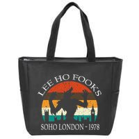 L.E.E H.O F.O.O.K.S Distressed Zip Tote Bag