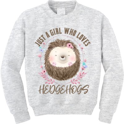 Loves Hedgehogs Forest Animal Cute Hedgehog  Kids Sweatshirt