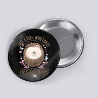 Loves Hedgehogs Forest Animal Cute Hedgehog  Button