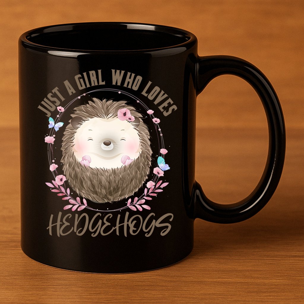 Loves Hedgehogs Forest Animal Cute Hedgehog  11oz C Handle Ceramic Mug