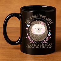 Loves Hedgehogs Forest Animal Cute Hedgehog  11oz C Handle Ceramic Mug