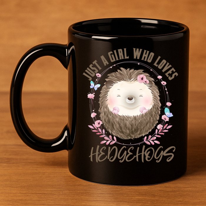 Loves Hedgehogs Forest Animal Cute Hedgehog  11oz C Handle Ceramic Mug