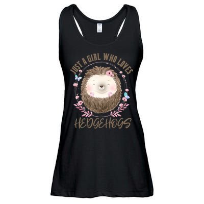 Loves Hedgehogs Forest Animal Cute Hedgehog  Ladies Essential Flowy Tank