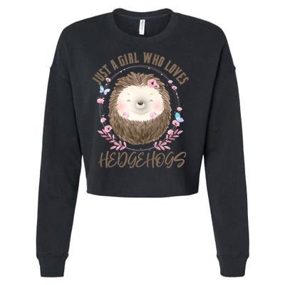 Loves Hedgehogs Forest Animal Cute Hedgehog  Cropped Pullover Crew