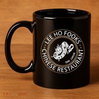 L.E.E H.O F.O.O.K.S Chinese Restaurant 11oz C Handle Ceramic Mug