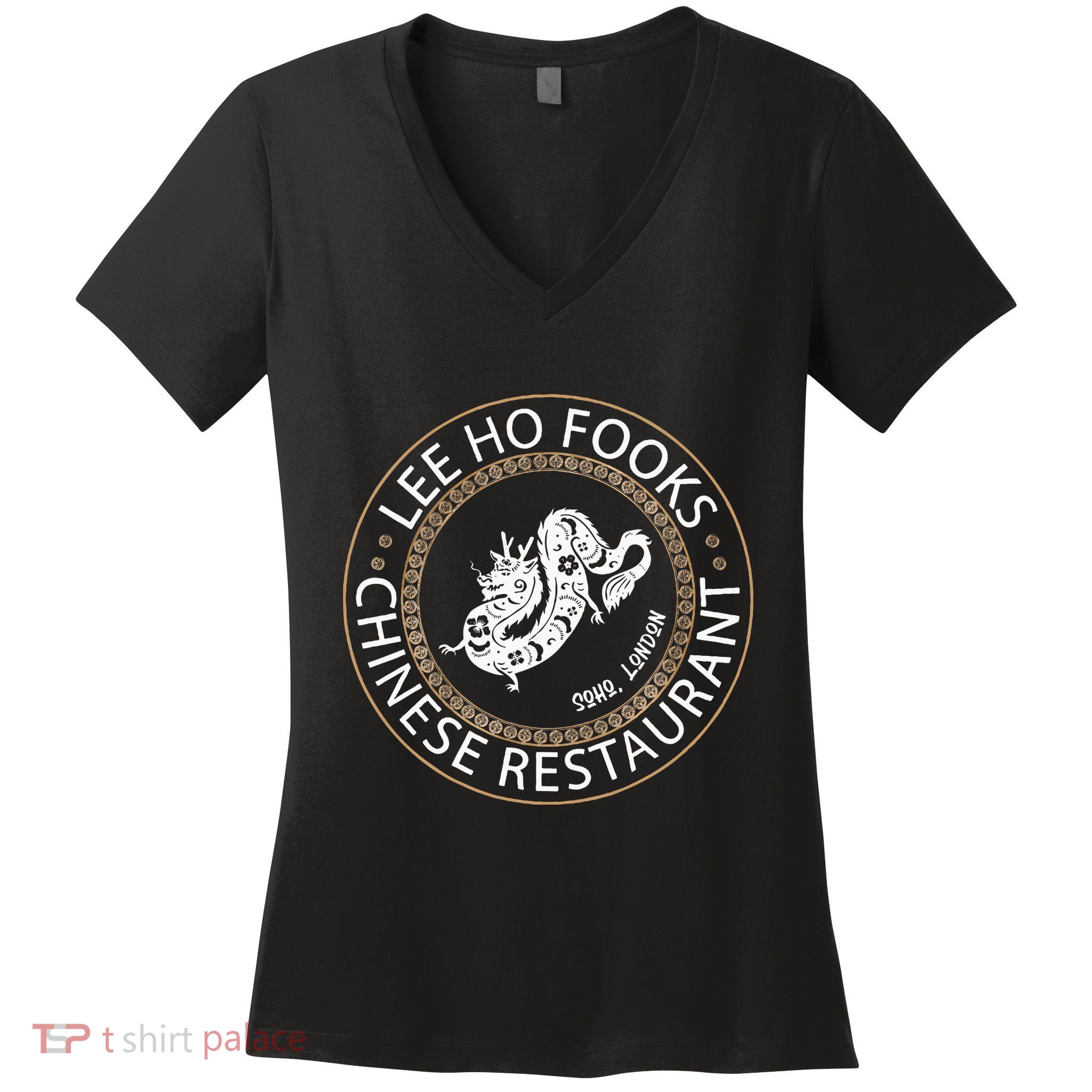 L.E.E H.O F.O.O.K.S Chinese Restaurant Women's V-Neck T-Shirt