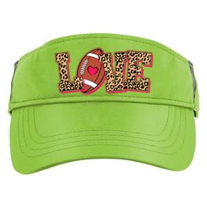 Love Heart Football Sports Fan Cute Leopard Print Adult Drive Performance Visor