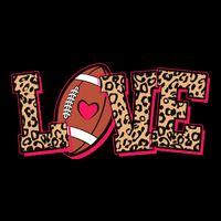 Love Heart Football Sports Fan Cute Leopard Print Women's Crop Top Tee