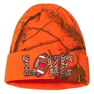 Love Heart Football Sports Fan Cute Leopard Print Kati Licensed 12" Camo Beanie