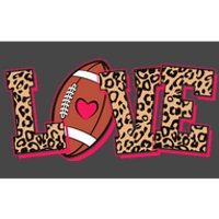 Love Heart Football Sports Fan Cute Leopard Print Bumper Sticker