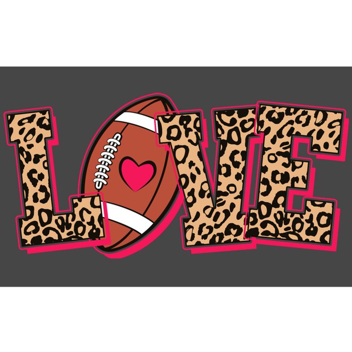 Love Heart Football Sports Fan Cute Leopard Print Bumper Sticker