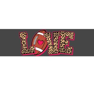 Love Heart Football Sports Fan Cute Leopard Print Bumper Sticker