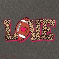 Love Heart Football Sports Fan Cute Leopard Print Cotton Canvas Backpack