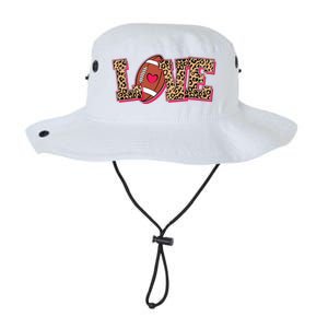 Love Heart Football Sports Fan Cute Leopard Print Legacy Cool Fit Booney Bucket Hat