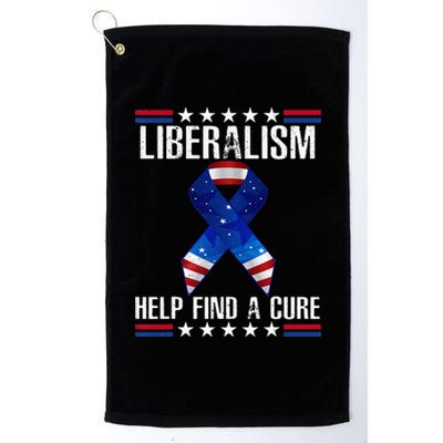 Liberalism Help Find The Cure USA Ribbon Funny Political  Platinum Collection Golf Towel