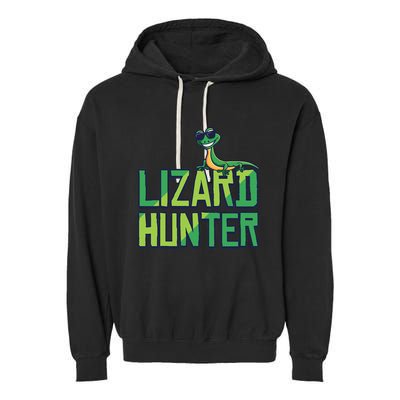 Lizard Hunter Funny Gecko Reptile Owner Gift Garment-Dyed Fleece Hoodie