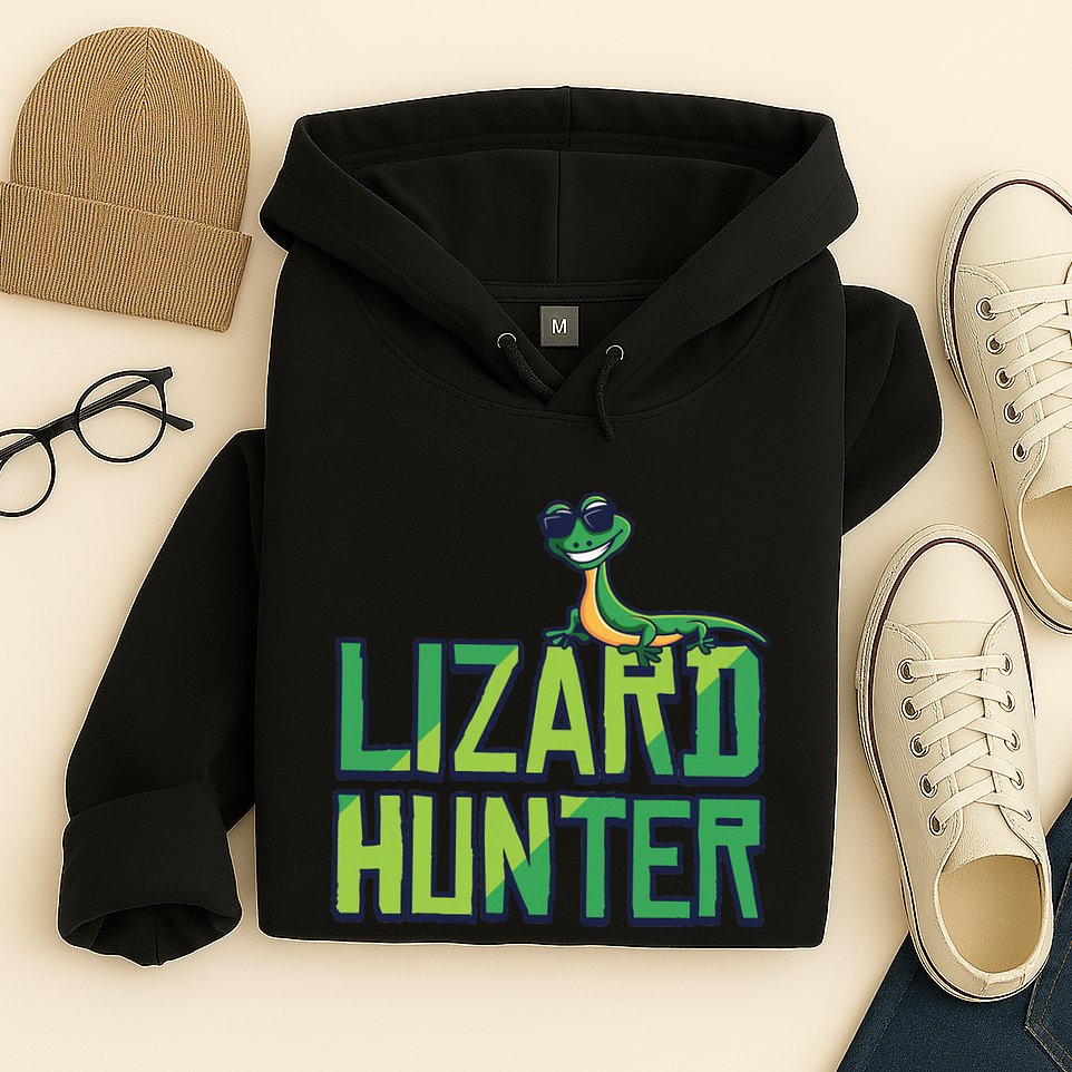 Lizard Hunter Funny Gecko Reptile Owner Gift Hoodie