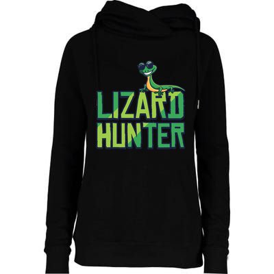 Lizard Hunter Funny Gecko Reptile Owner Gift Womens Funnel Neck Pullover Hood
