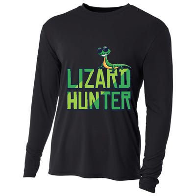 Lizard Hunter Funny Gecko Reptile Owner Gift Cooling Performance Long Sleeve Crew
