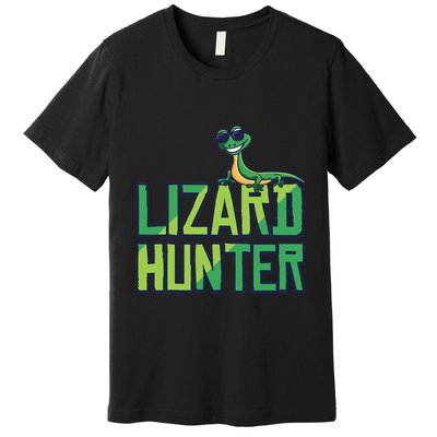Lizard Hunter Funny Gecko Reptile Owner Gift Premium T-Shirt