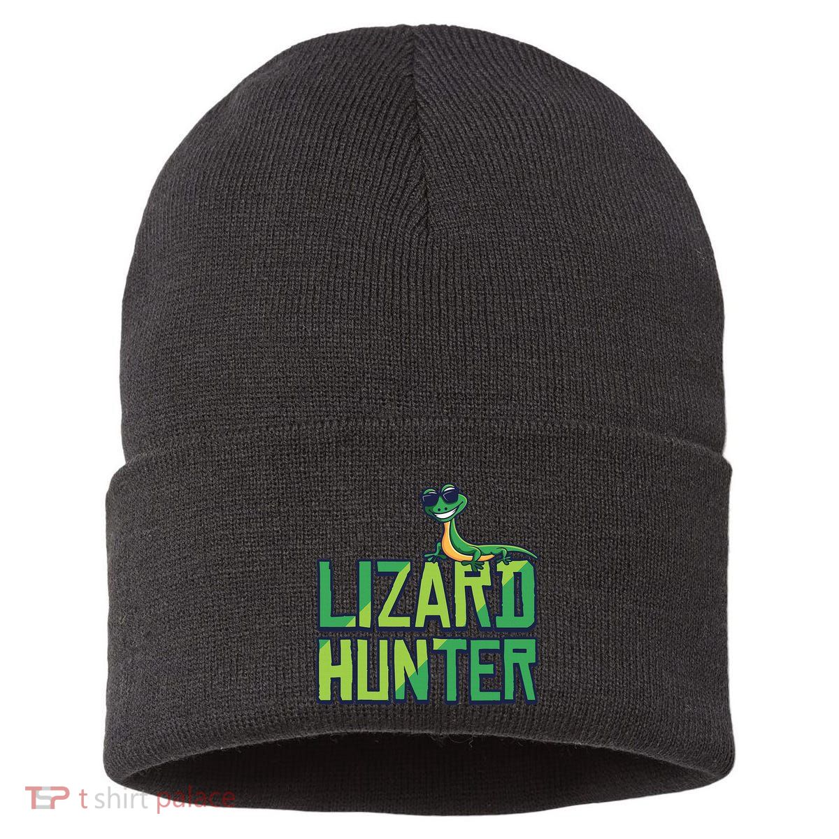 Lizard Hunter Funny Gecko Reptile Owner Gift Sustainable Knit Beanie
