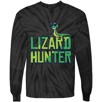 Lizard Hunter Funny Gecko Reptile Owner Gift Tie-Dye Long Sleeve Shirt