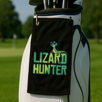 Lizard Hunter Funny Gecko Reptile Owner Gift Golf Towel