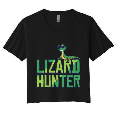Lizard Hunter Funny Gecko Reptile Owner Gift Crop Top
