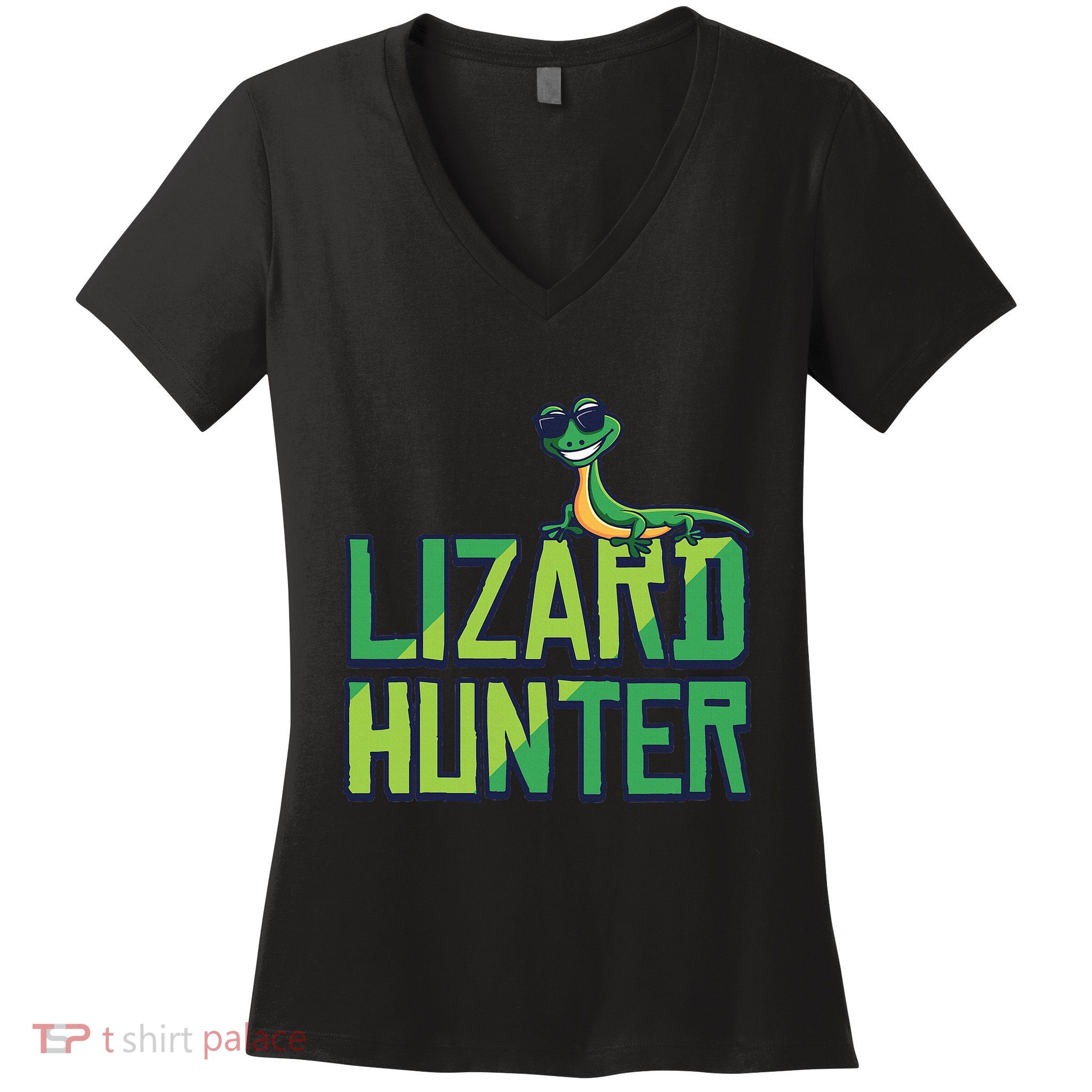 Lizard Hunter Funny Gecko Reptile Owner Gift Women's V-Neck T-Shirt
