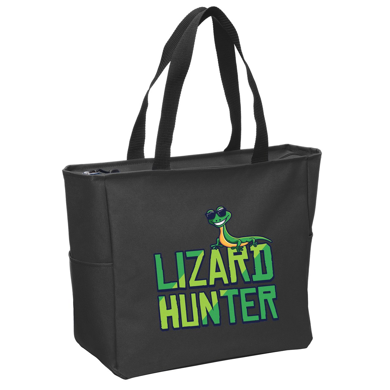 Lizard Hunter Funny Gecko Reptile Owner Gift Zip Tote Bag