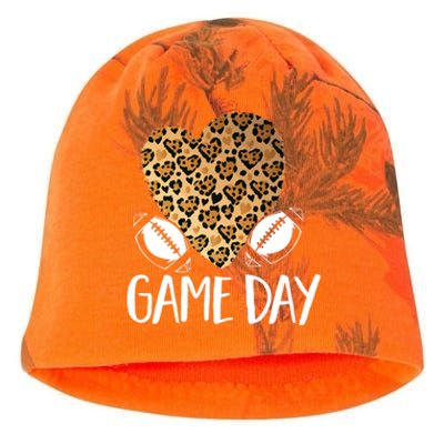 Leopard Heart Football Mom Game Day Gift Kati - Camo Knit Beanie