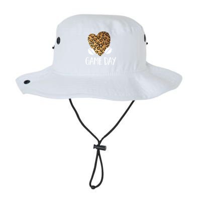 Leopard Heart Football Mom Game Day Gift Legacy Cool Fit Booney Bucket Hat