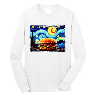 Love Hamburger Food Burger Van Gogh Long Sleeve Shirt