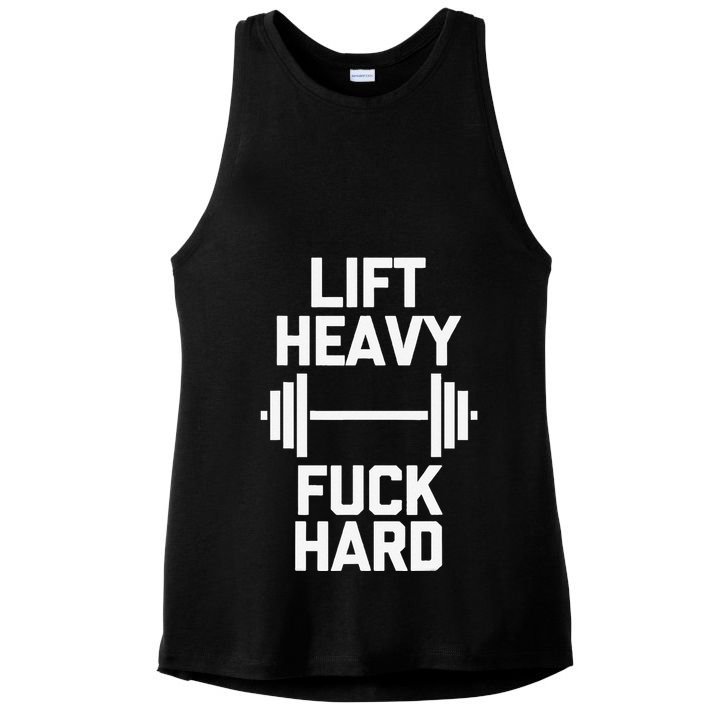 Lift Heavy Fuck Hard Cool Funny Weightlifting Workout Gym Ladies PosiCharge Tri-Blend Wicking Tank