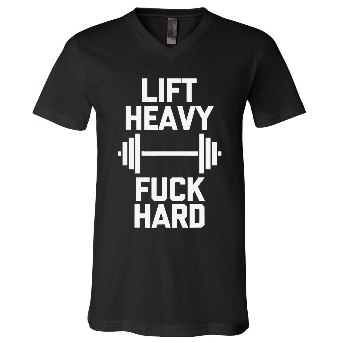 Lift Heavy Fuck Hard Cool Funny Weightlifting Workout Gym V-Neck T-Shirt