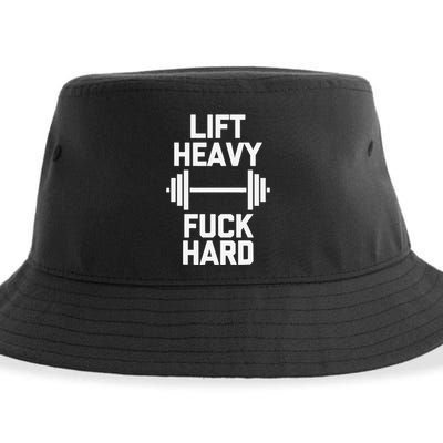 Lift Heavy Fuck Hard Cool Funny Weightlifting Workout Gym Sustainable Bucket Hat